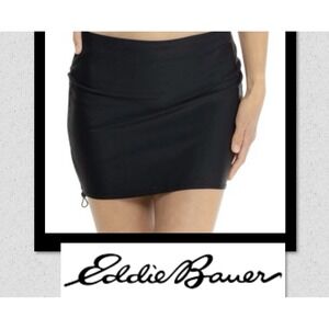 EDDIE BAUER Swim NEW Large - Black - Swim Skirt Bottom Built In Brief NWT $55